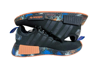 Adidas NMD R1 J Black Orange Blue Splatter Size 4.5 Youth