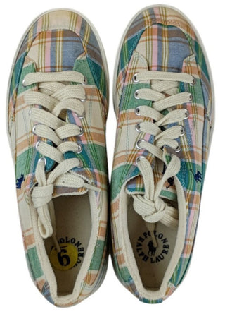 Polo Ralph Lauren Brisbane Plaid Low Top Sneakers Women’s Size 9B 00001629 L10
