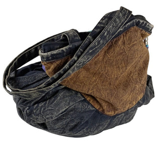 Earth Divas Fair Trade Womens Purple Crossbody Bag Hand Woven Flower