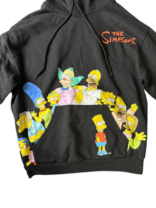 W The Simpsons Black Pullover Hoodie Womens Size M