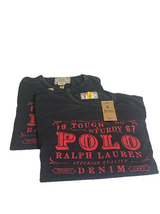 Polo Ralph Lauren BLACK Red Graphic Vintage Look T-Shirt  Men