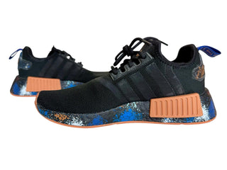 Adidas NMD R1 J Black Orange Blue Splatter Size 4.5 Youth
