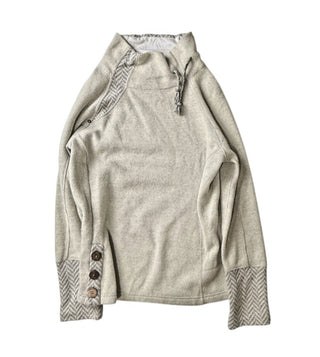 PRANA Lucia Wool Blend Pullover Sweater Drawstring High Neck WOMEN Size US M