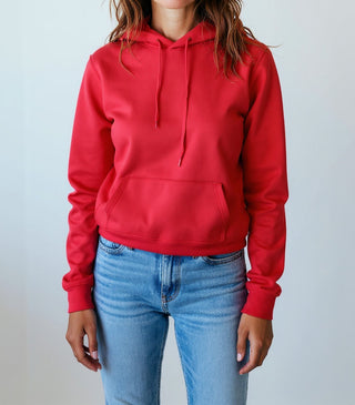 Uniqlo Women’s Gray Dry Fit Red Hooded Top Blouse Size L Casual Activewear