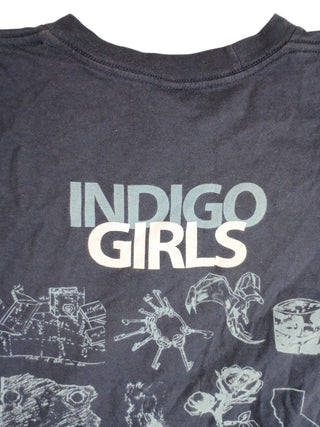 Vintage Indigo Girls 1997 Tour Unisex  T-Shirt Black Graphic Band Tee Size XL