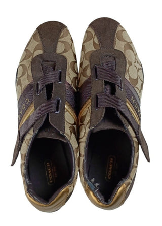 Coach Hilary Khaki Brown Signature C Sneakers Women’s Size 11 M