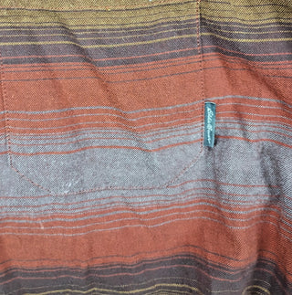 Eddie Bauer Orange Striped Long Sleeve Button-Down Shirt Men’s XXL