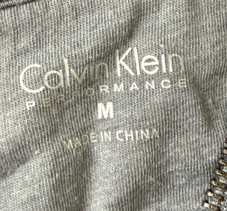 W Calvin Klein Performance Gray Full-Zip Hoodie Thumbholes Womens Size M