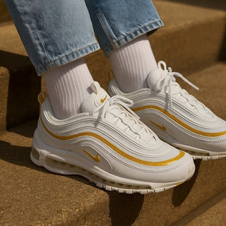 W Nike Air Max 97 White Gold womens size 10 DM8268 100