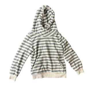 Bibi Women’s Gray & White Striped Hoodie with pockets SIZE M