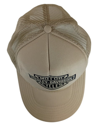 OTTO Harley-Davidson Trucker Snapback Adjustable Mesh Cap Beige One Size