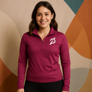 Peloton ¼ Zip Pullover Womens SMALL Pink Stretch Polyester Blend