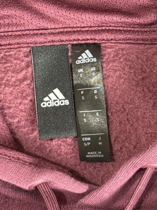 Womens Adidas Maroon Hoodie with Black & Blue Logo Size S