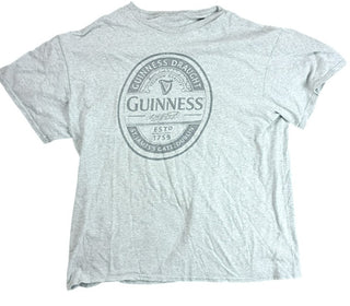 Vintage Guinness Draught Beer Logo T-Shirt Men’s Medium Gray Graphic Pub Tee