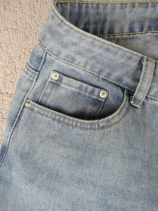unbranded Women’s Large Wide Leg Jeans Baggy Hipster High Rise Faded Light Wash