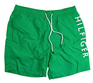 Tommy Hilfiger Men’s Swim Trunks Green Logo Lined Shorts Size Large