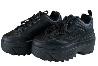 FILA Disruptor II Wedge Women’s Black Platform Sneakers Size 7