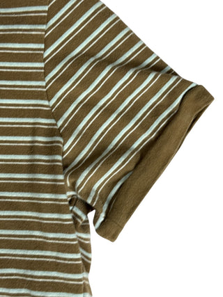 Levi's Olive Green & White Striped Polo Shirt Size M