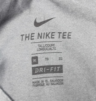 Nike Men’s Dri-Fit Training T-Shirt Gray White Swoosh Size XL
