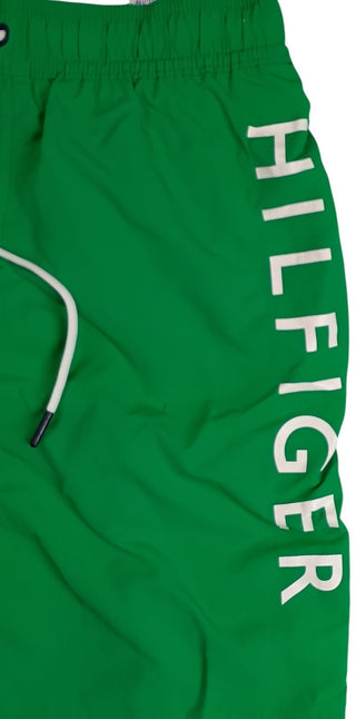 Tommy Hilfiger Men’s Swim Trunks Green Logo Lined Shorts Size Large