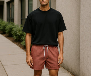 Goodfellow&Co Drawstring Comfort Fit Striped Swim Shorts Red Men’s Size M