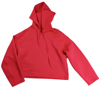 Uniqlo Women’s Gray Dry Fit Red Hooded Top Blouse Size L Casual Activewear
