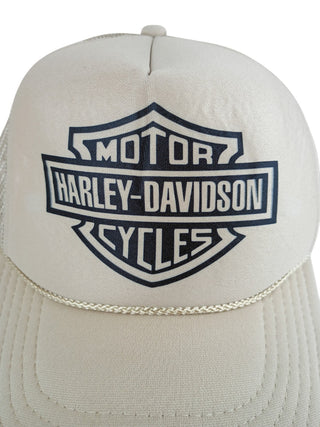OTTO Harley-Davidson Trucker Snapback Adjustable Mesh Cap Beige One Size