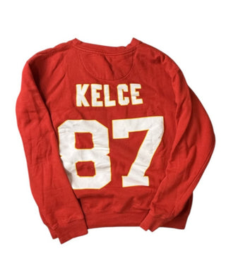 W Kansas City Chiefs Go Taylor’s Boyfriend #87 Red Sweatshirt Women M