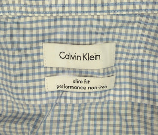 Calvin Klein Men's Long Sleeve Checkered Shirt size 17 32/33