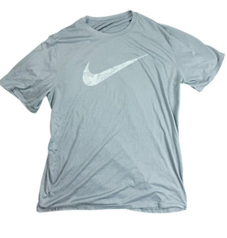 Nike Men’s Dri-Fit Training T-Shirt Gray White Swoosh Size XL