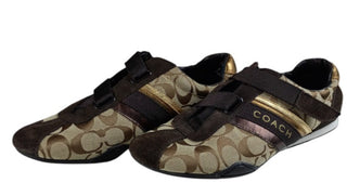 Coach Hilary Khaki Brown Signature C Sneakers Women’s Size 11 M