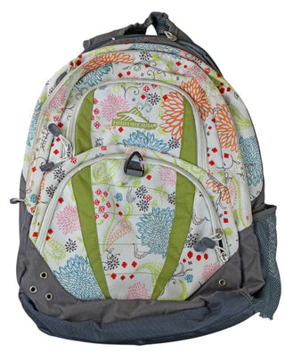 High Sierra Suspension Strap Backpack White Green Orange Pink Floral Print