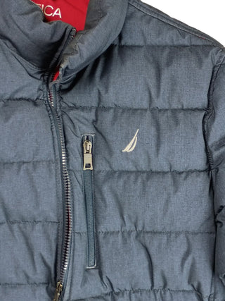 Nautica Quilted Puffer Jacket Men’s Size L Blue Full Zip Winter Coat