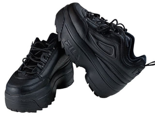 FILA Disruptor II Wedge Women’s Black Platform Sneakers Size 7