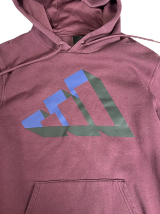 Womens Adidas Maroon Hoodie with Black & Blue Logo Size S