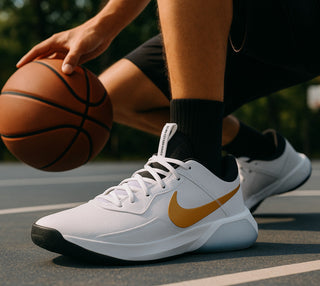 Nike Air Zoom Crossover GS White Gold Youth size 5 Basketball Shoes