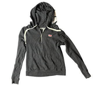 W Victorias Secret PINK Quarter Zip Hoodie Gray Size Medium