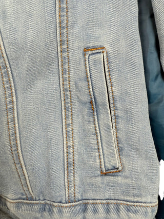 Sunrise Kingdom Mens Large Blue Jean Jacket "Art of Cowboy" Classic Denim