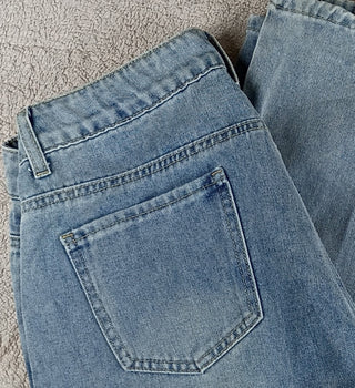 unbranded Women’s Large Wide Leg Jeans Baggy Hipster High Rise Faded Light Wash