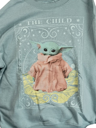 Star Wars Mandalorian The Child Baby Yoda Green Graphic Sweatshirt Size XS