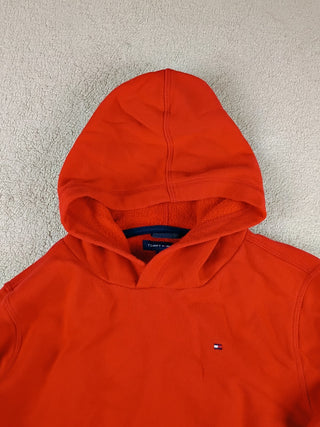 Tommy Hilfiger Men’s Orange Pullover Hoodie Sweatshirt Small
