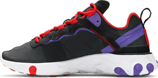 W Nike React Element 55 Black Red Purple Womens size 7.5 Shoes CQ9903 001