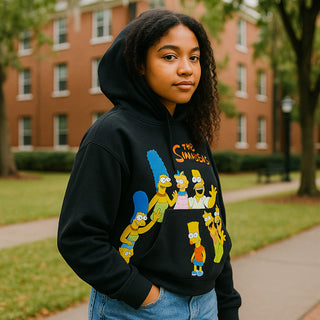 W The Simpsons Black Pullover Hoodie Womens Size M