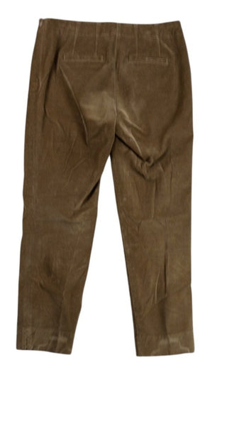 Corduroy Trousers Women’s Tapered Ankle Grazer Brown Regular Size 2