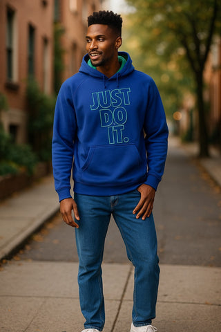 Nike Dri-Fit Just Do It Pullover Hoodie Blue Men’s Size M