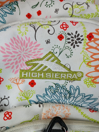 High Sierra Suspension Strap Backpack White Green Orange Pink Floral Print