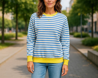 Earneo Oversized Color-Block Striped Y2K Sweatshirt Women’s Large
