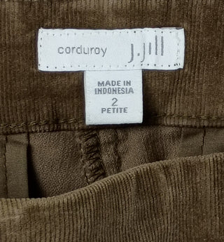 Corduroy Trousers Women’s Tapered Ankle Grazer Brown Regular Size 2
