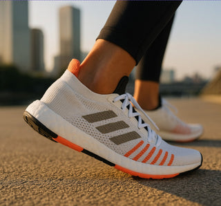 Adidas PulseBoost HD J White Solar Red Youth Size 4 Running Shoes EF0914