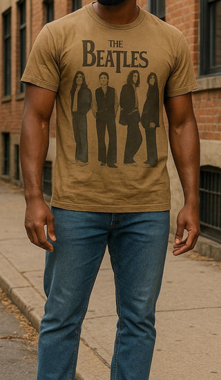 The Beatles Short Sleeve Round Neck Graphic Print T-Shirt Green Men’s Size XL